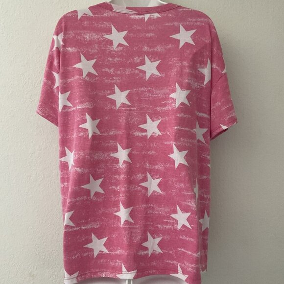 VIAMOR PINK WHITE STAR T-SHIRT - Picture 3 of 11